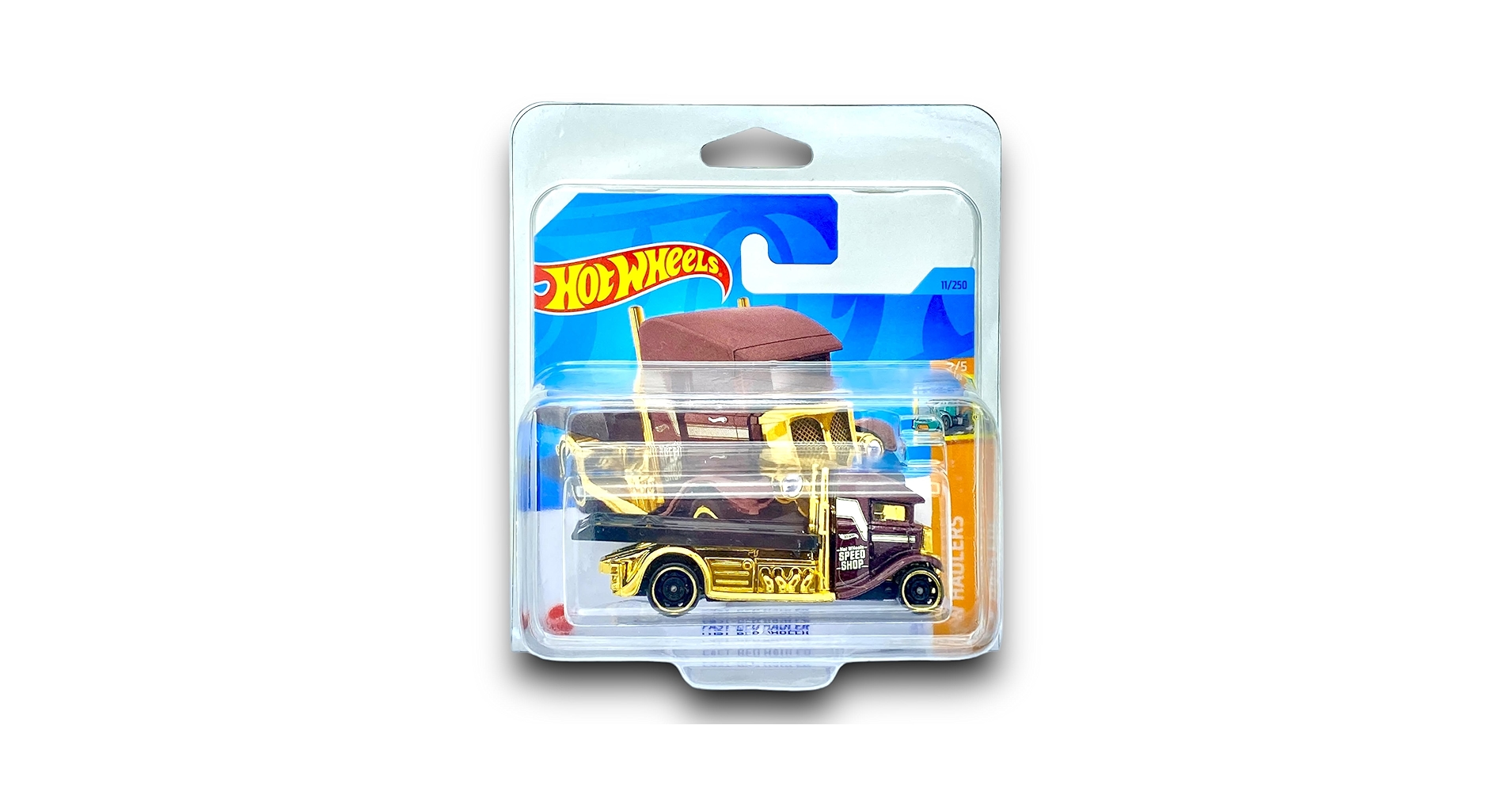 Hot Wheels Fast-Bed Hauler (Metalliic Dark Red, Black & Gold